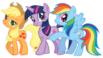 Applejack, Twilight Sparkle and Rainbow Dash