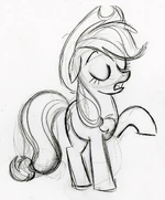 Applejack Telling Someone Sketch.jpg (176 KB) Sketch by Lauren, Applejack saying something.