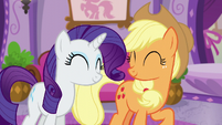 Applejack and Rarity happy S6E10