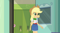 Applejack enters the classroom EG