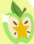 Half of green apple with star in the center