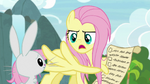 Fluttershy being stern with Angel S9E18