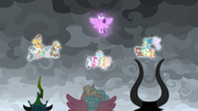 Mane Six, Young Six, and Pillars floating S9E25