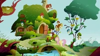 Fluttershy returns to her home.
