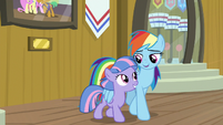 Rainbow chats up Quibble to Wind Sprint S9E6