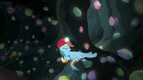 Rainbow forcibly pushes against the lever S8E17