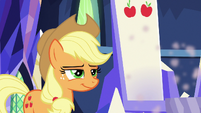 Applejack satisfied by Pinkie's words S9E14