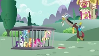 Discord: So, they're worthless. And so are you! Mane five: Hey! What are you doing?!