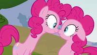 Pinkie Pie looking at her duplicate S3E03