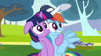 Rainbow Dash hugs Twilight Sparkle S02E22