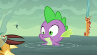 Spike watches armored dragon fall in the water S6E5