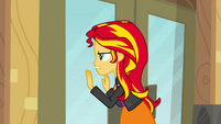 Sunset Shimmer watching from outside EG