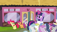 Twilight sees CMC leaving the Hay Burger S4E15