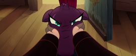 Verko squishing Tempest Shadow's cheeks MLPTM