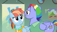 Bow and Windy looking at each other confused S7E7