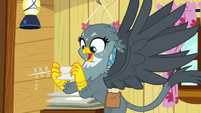 Gabby holding Gilda's letter to Rainbow Dash S6E19