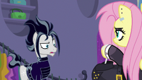 Goth Pony looking at leather jacket S8E4