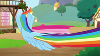 Rainbow Dash zips around Pinkie Pie MLPRR
