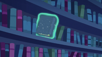 Another book floating off the bookshelf S6E21
