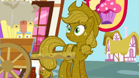 Applejack covered in glitter.