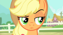 Applejack raises eyebrow S4E11.png (409 KB) Three's A Crowd