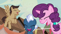 Cool Beans, Night Glider, and Sugar Belle laughing at Starlight S6E25