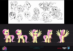 Fluttershy expressions and poses by Lea Dabssi