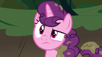 Sugar Belle raising her eyebrow at Big Mac S8E10