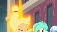 Applejack's hair floating up EG3