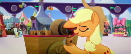Applejack pouring another cup of cider MLPTM