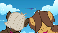 Filly Rainbow Dash flying in the sky S1E23