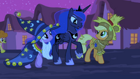 Luna walking with Twilight and Applejack S2E04