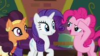 Pinkie Pie saluting to Rarity S6E12