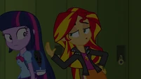 I don't blame Spike for hiding- Sunset Shimmer is a scary chick!