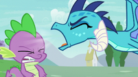 Princess Ember yelling loudly at Spike S7E15