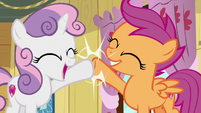 Sweetie Belle and Scootaloo high-hoof S6E4