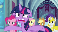 Twilight repeats "oh, come on!" S9E4