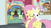 Fluttershy singing; Angel seeing double S8E2