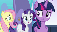 Rarity --I thought Alicorn wings had to be earned-- S6E1