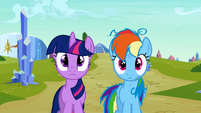 Twilight and Rainbow Dash blank expression S3E12