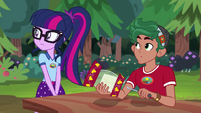 Twilight and Timber hear Principal Celestia EG4