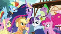 Future Mane Six and Spike in Ponyville S9E26