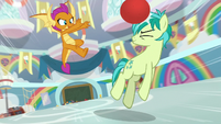 Smolder bounces ball off Sandbar's head S8E2