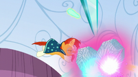 Sunburst about to insert crystal into the Crystal Heart S6E2