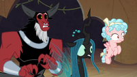 Tirek, Chrysalis, and Cozy startled by Grogar S9E8