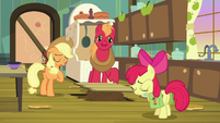 AJ, Apple Bloom, and Big Mac sigh in relief S7E13