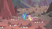 Ember and Fluttershy in hatching grounds S9E9