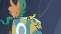 Flash bee cuddling next to Meadowbrook's mask S7E20