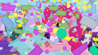 Pinkie Pie shooting confetti MLPRR