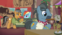 Quibble points at Caballeron cosplayer S6E13